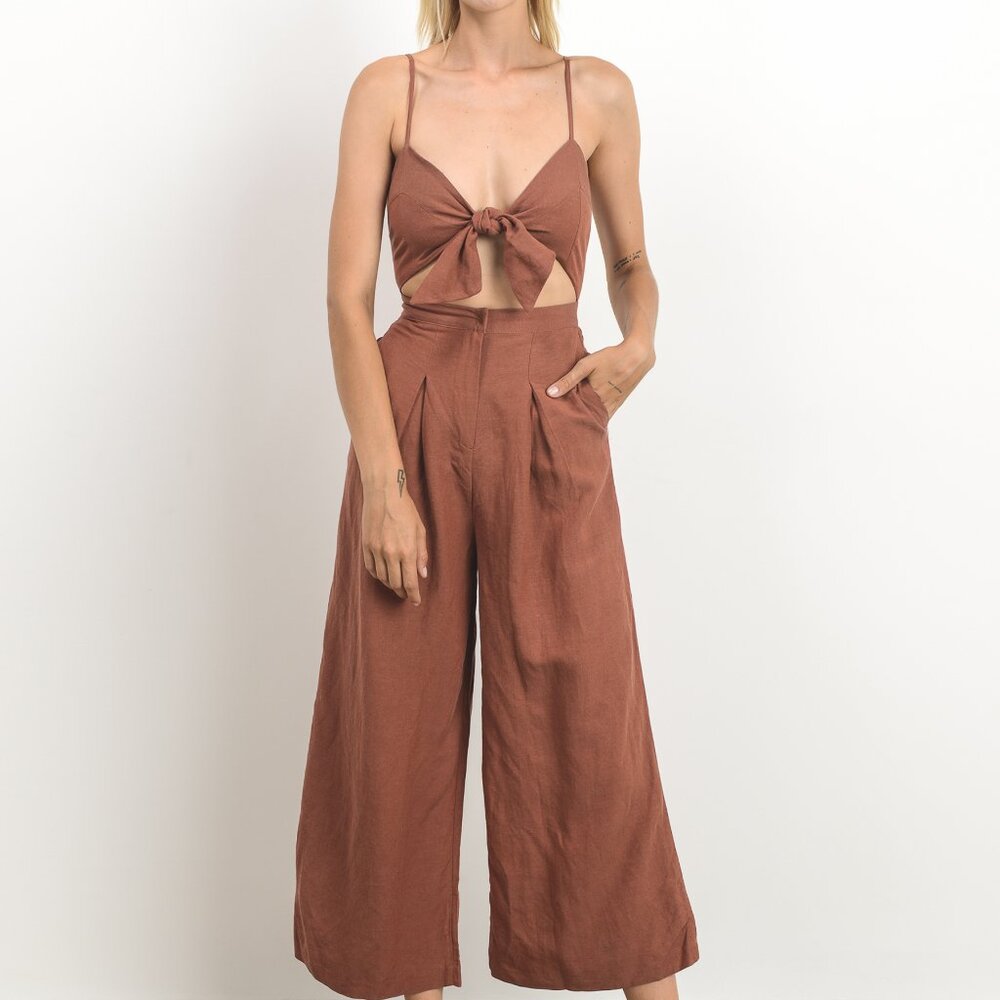 Six Crisp Days Tie Jumpsuit